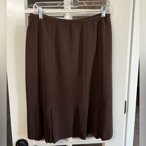 NORTON MCNAUGHTON Vintage Brown A-Line Box Pleat Skirt Size 10